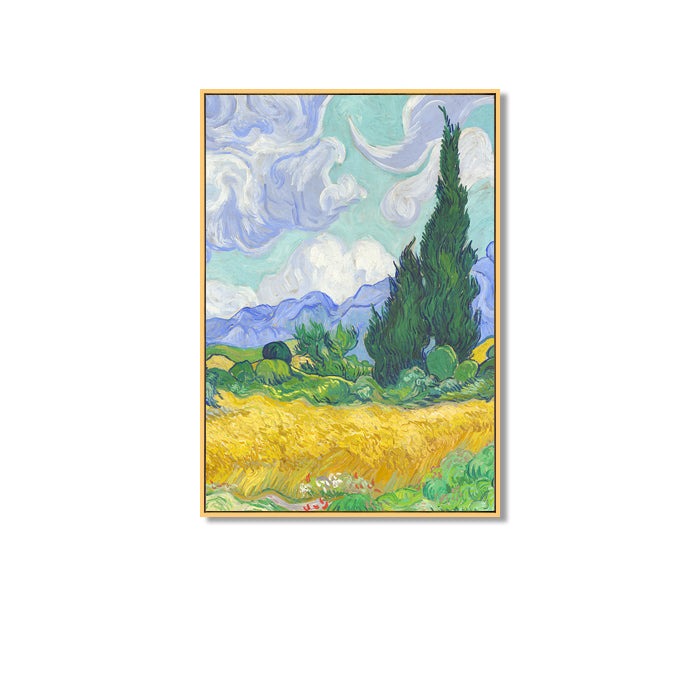 Wheat Field with Cypresses Oil Painting