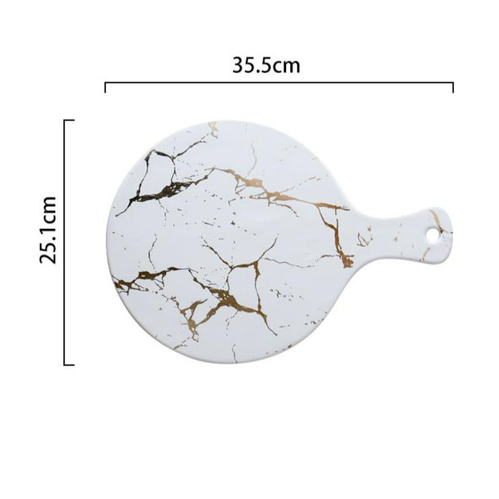 Quincy Marble Ceramic Sushi Plate