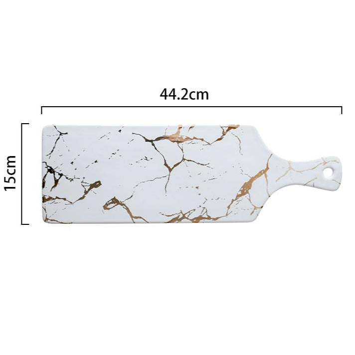 Quincy Marble Ceramic Sushi Plate