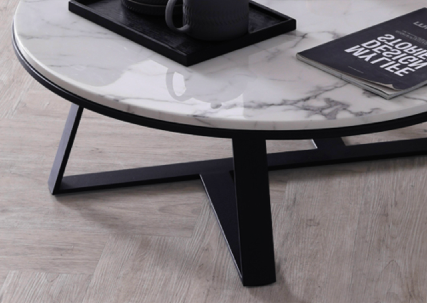 ELEANOR Round Marble Coffee Table Set