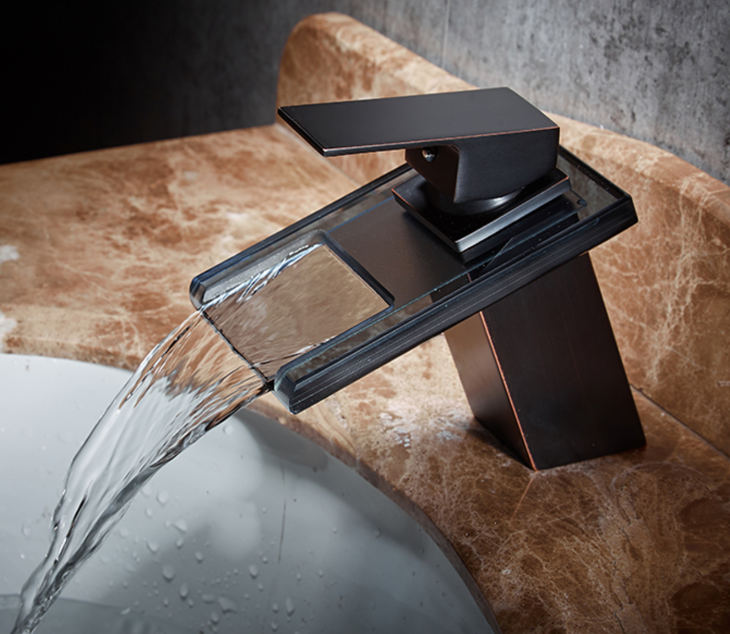 JASPER Modern Black Waterfall Faucet Tap