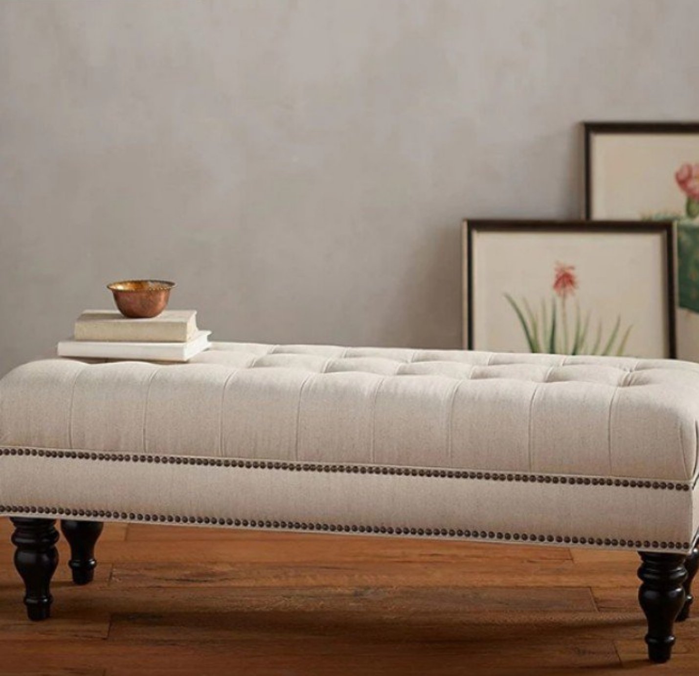 VICTOR Classic Faux Leather Ottoman Bench