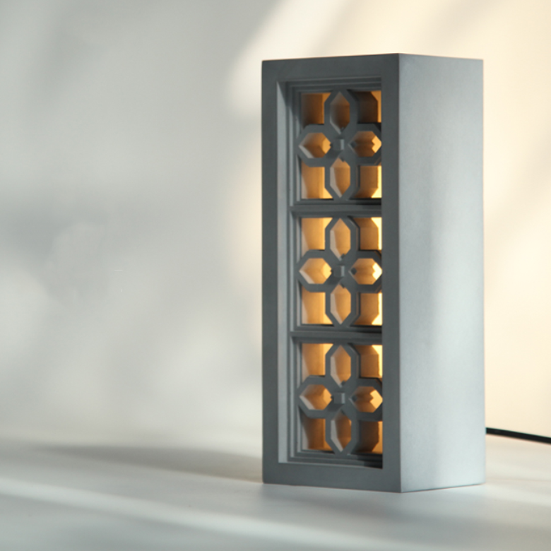 Chinese lattices Concrete Night Light