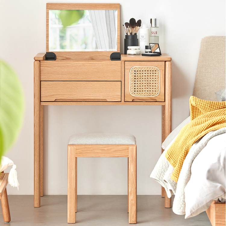 Freya Solid Wood Vanity Table & Stool