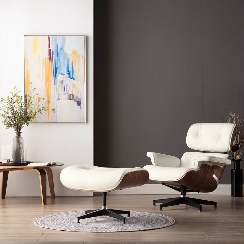Lomas Leather Lounge Chair with Ottoman