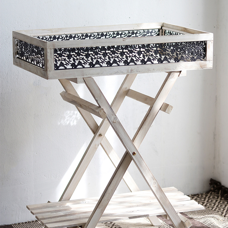 Khajag Foldable Double-Shelf Plant Stand