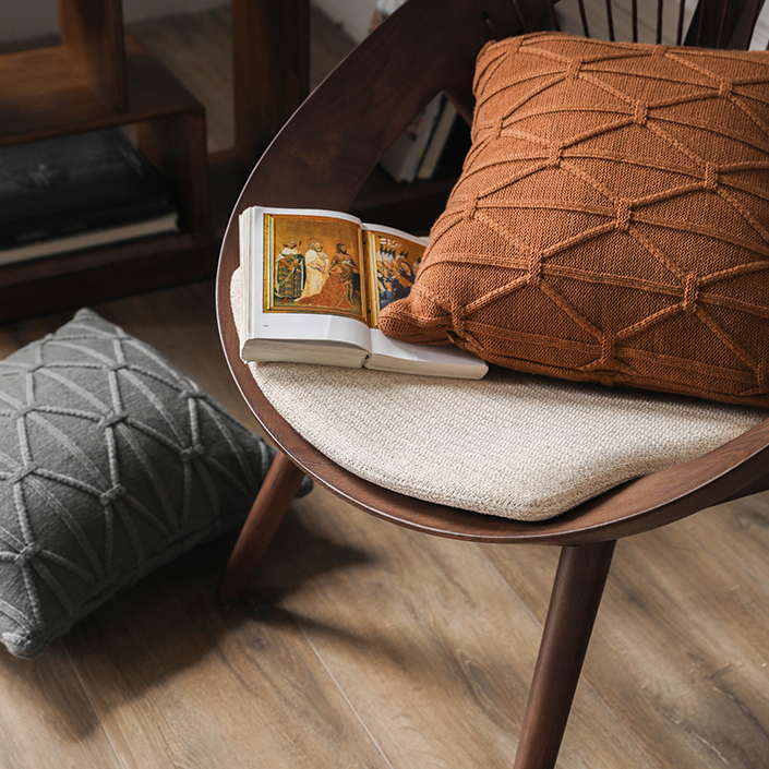Modern Knitted Throw Pillow