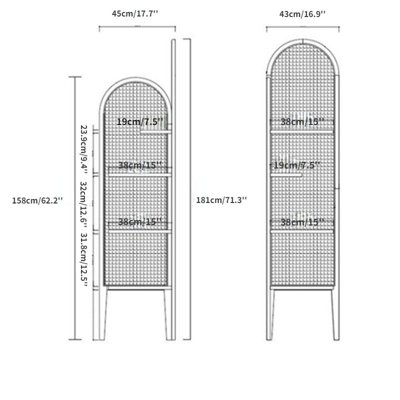 Cleone Rattan Corner Bookcase