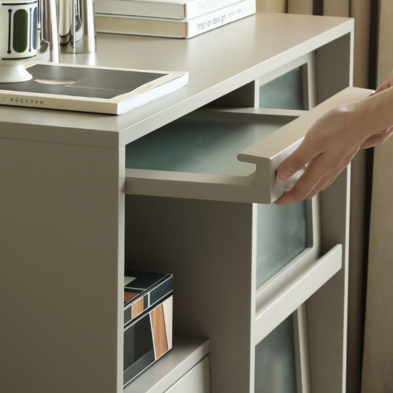 Shaelyn Bookcase with Tilt Up Door