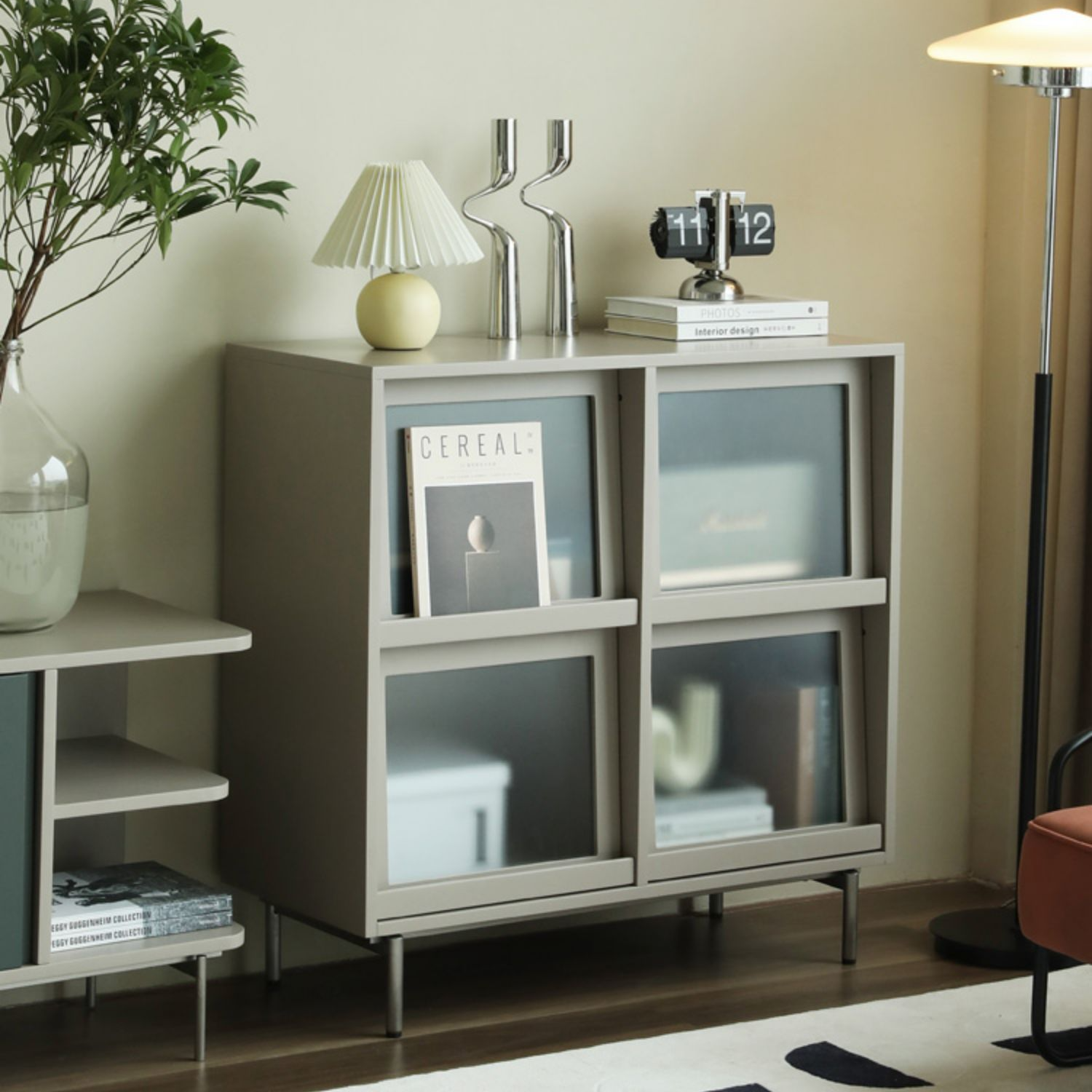 Shaelyn Bookcase with Tilt Up Door