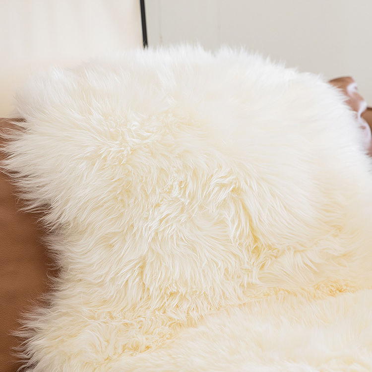 White Area Wool High Pile Rug