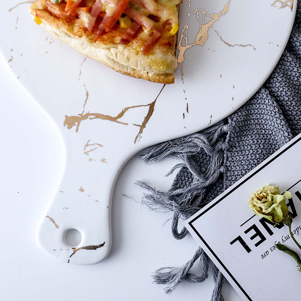 Quincy Marble Ceramic Sushi Plate