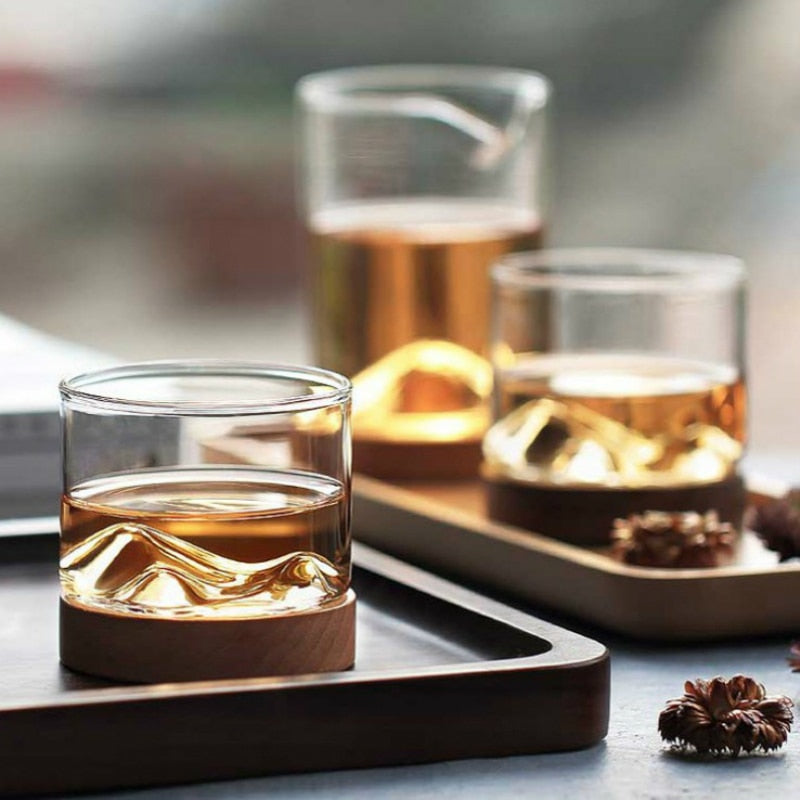 Mountain Glass with Coaster
