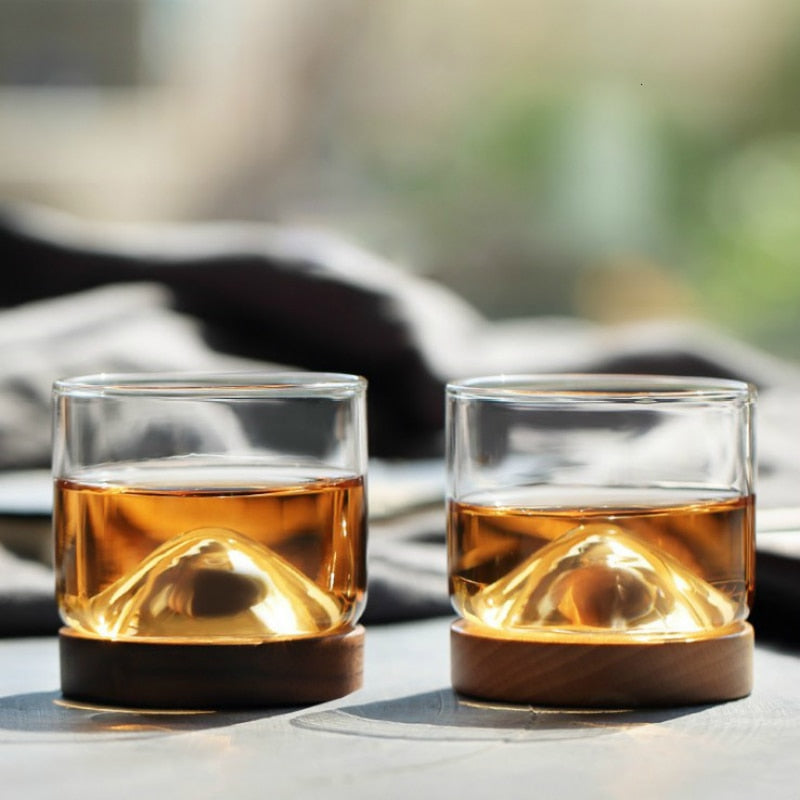 Mountain Glass with Coaster
