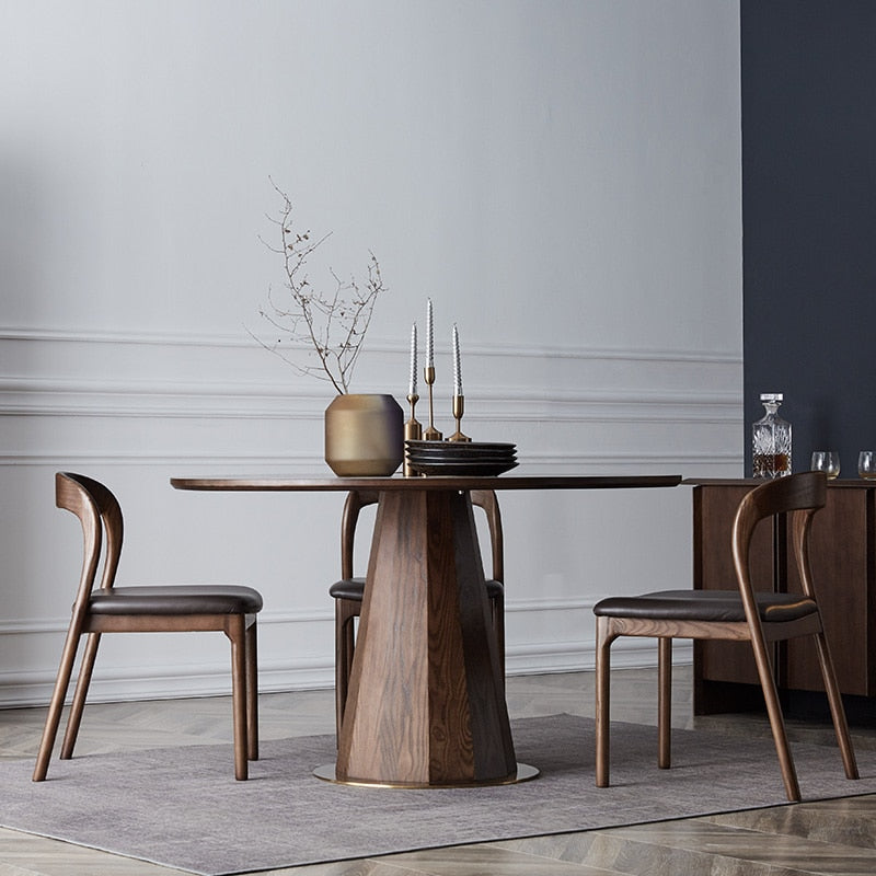 Melin Solid Wood Pedestal Dining Table