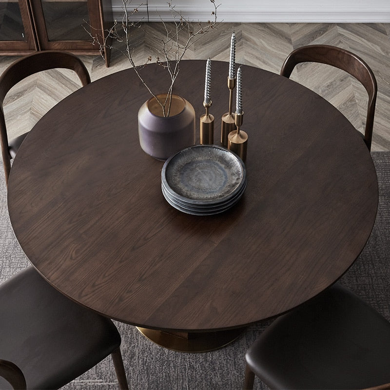 Melin Solid Wood Pedestal Dining Table