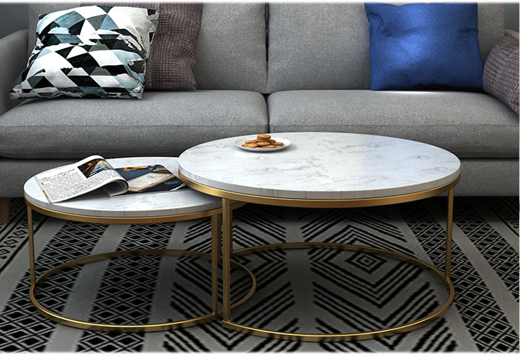 CAROLINE Marble Round Coffee Table