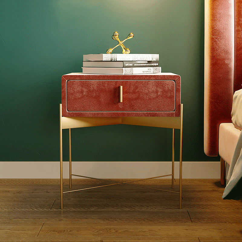 Capra 1 - Drawer Velvet Nightstand