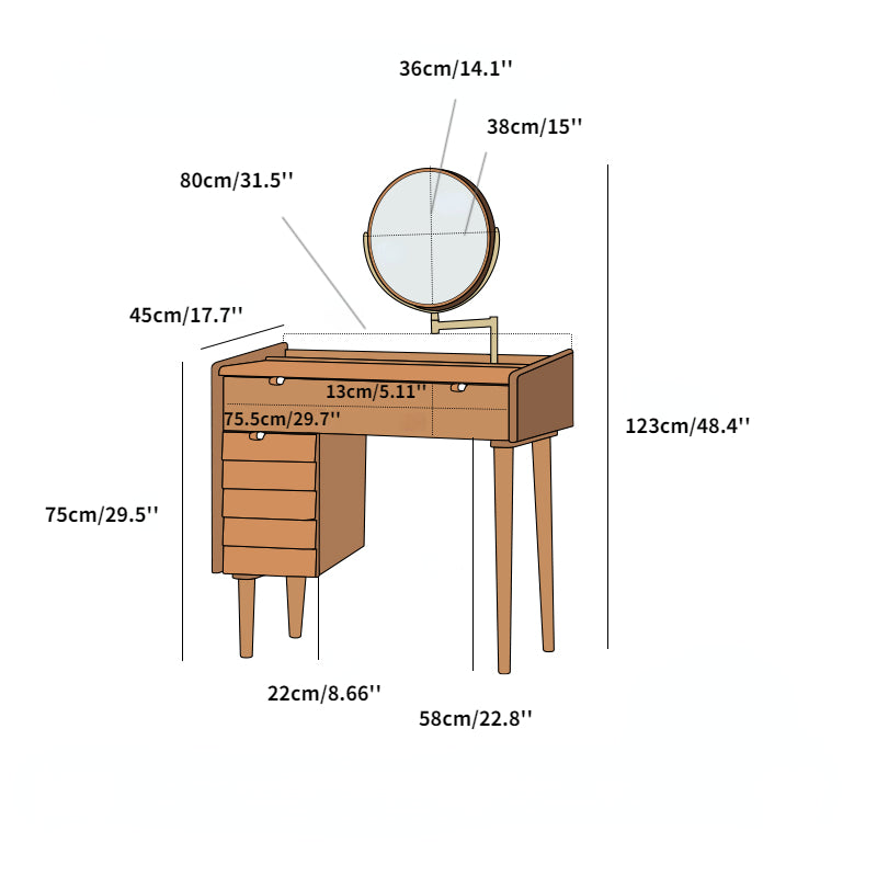 Carlina Solid Wood Vanity Table