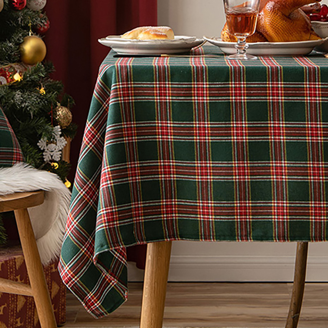 Gingham Christmas Tablecloth