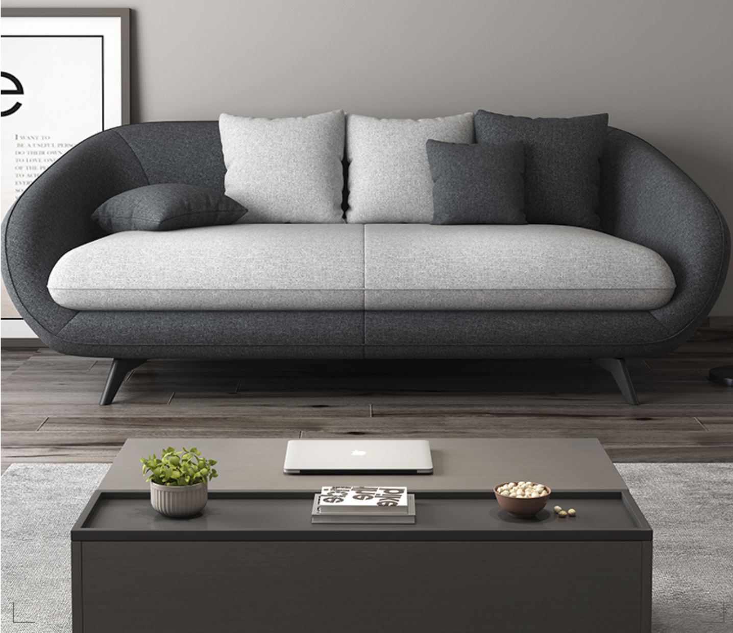 LLONA Modern and Contemporary Fabric Nordic Style Sofa