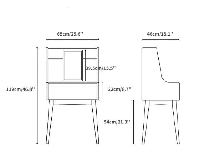 Misheal Wood Vanity Table