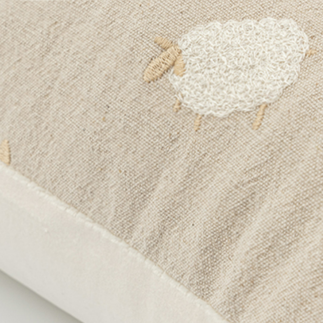 Marte Beige Lamb Throw Pillow