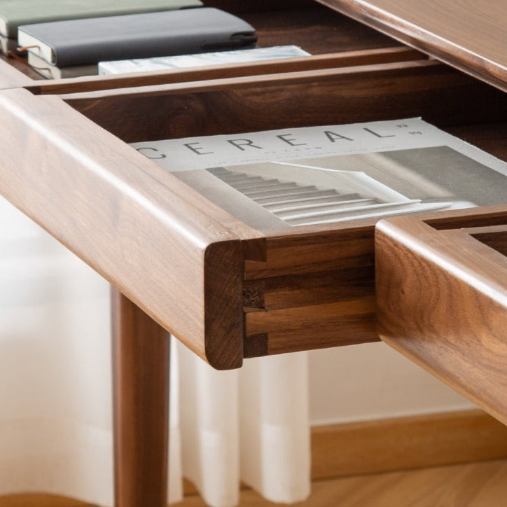 ALIVIA RITZ Modern Desk Console Table Solid Wood desk Natural / Walnut