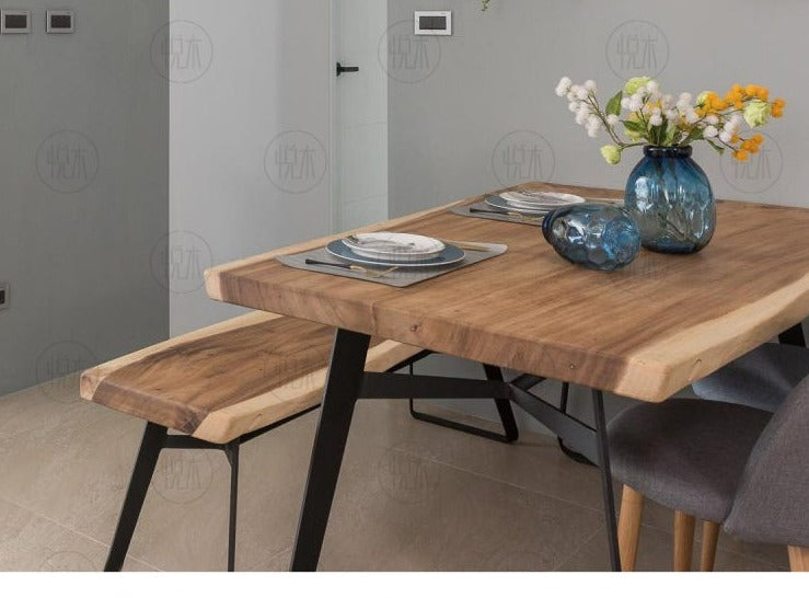 AVERY Solid Wood Dining Table Chair Set Acacia Suar Design — French ...