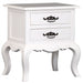 French Bedside Night Stand Side Table Linda Solid Timber 2 Drawer Lamp Table - White FCF688LT-002-FP-WH_1
