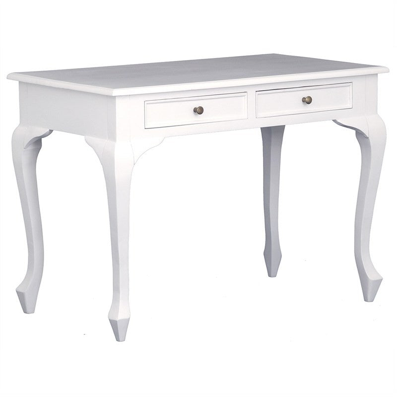 French Executive Writing Table  Solid Timber 2 Drawer Desk - White Color Study Table FCF688DK-002-QA-WH_1