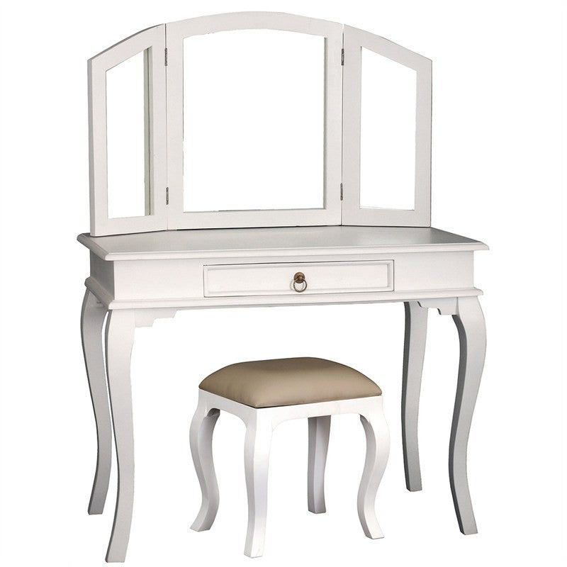 French Dressing Vanity Table Jennifer with Mirror and Stool