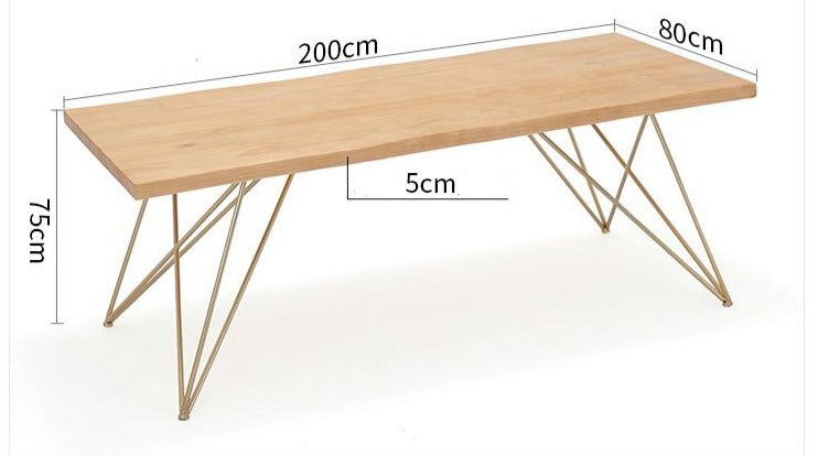 IAN Dining Table Live Edge Slab Modern Minimalist Design Nordic