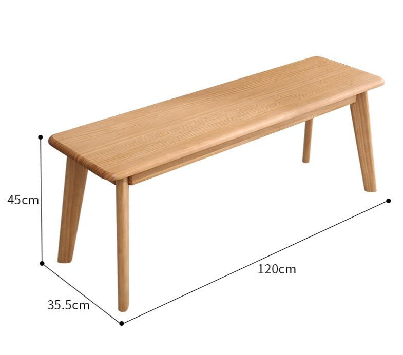 LINCOLN Nordic Modern Bench Solid Wood Long Stool