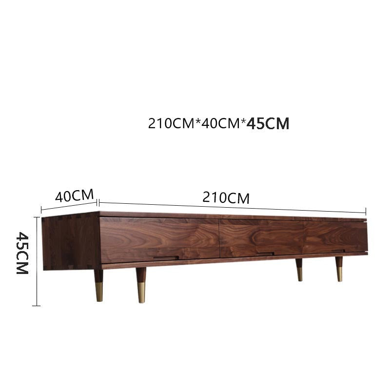 Phoebe RITZ TV Console Solid Wood Cabinet Modern Minimalist Walnut Colour