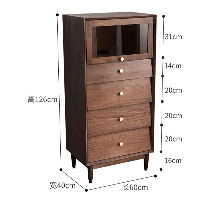 NOLAN American Pine Wood Chest of Drawers Cabinet