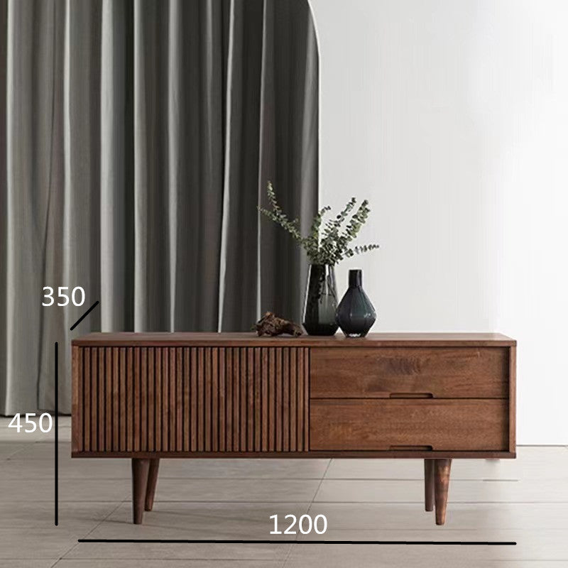 Catherine MARRIOTT TV Console Nordic Solid Wood Scandinavian Cabinet ( Colour Walnut, Natural )