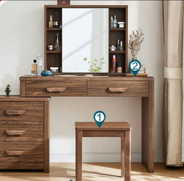 Carlie EMBASSY Solid Wood Dressing Table Storage Cabinet Vanity Mirror