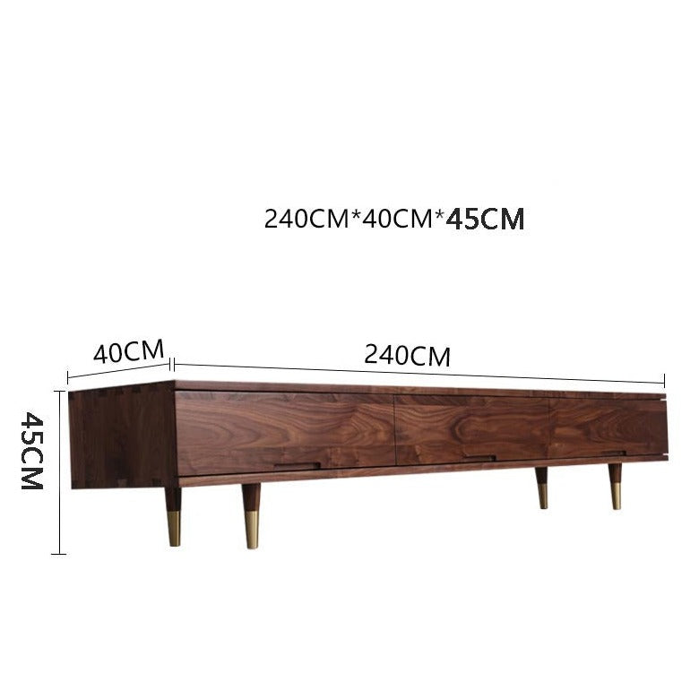 Phoebe RITZ TV Console Solid Wood Cabinet Modern Minimalist Walnut Colour