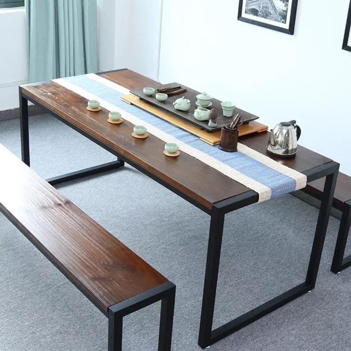 VERA Rustic Ultra Slim Wooden Elegant Dining Table