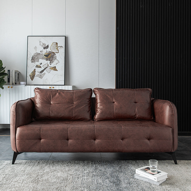 Lesa Faux Leather Square Arm Sofa