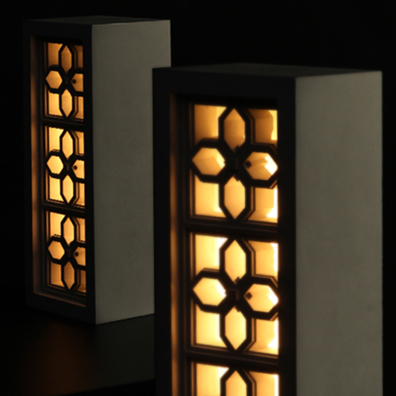Chinese lattices Concrete Night Light