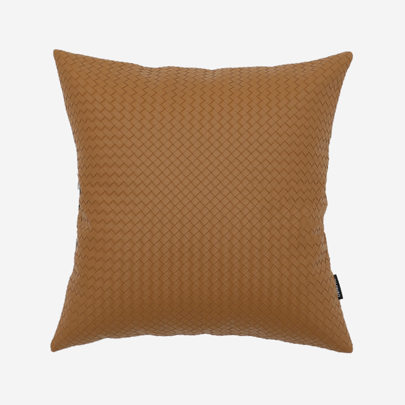 Braided Leather Throw Pillow Cover & Insert