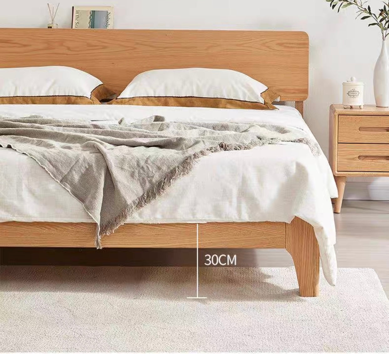 WAREHOUSE SALE EVA BRYSON Japanese Nordic Bed Single / Queen Bed Solid Wood ( Discount Price from $1099 )