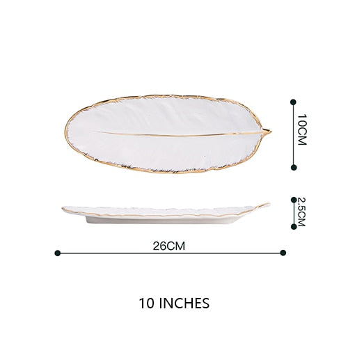 Feather Shape Ceramic Plate